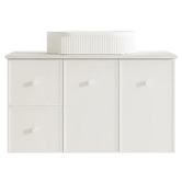 Nueva Bathware Palila 900mm Matte White Wall Hung Single Vanity with Stone Countertop