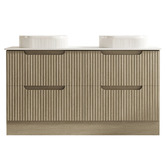 Nueva Bathware Lilinoe 1500mm Natural Oak Freestanding Double Vanity with Stone Countertop