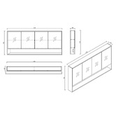 Nueva Bathware Laulea 1800mm Mirrored Shaving Cabinet with Open Shelf