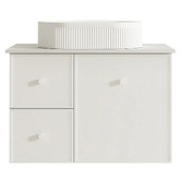 Nueva Bathware Palila 750mm Matte White Wall Hung Single Vanity with Stone Countertop