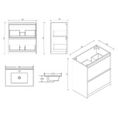 Nueva Bathware Malie 750mm Notaio Walnut Freestanding Single Vanity with Ceramic Countertop