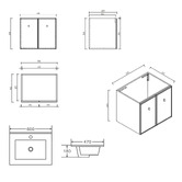 Nueva Bathware Nohoana 600mm Matte White Wall Hung Vanity &amp; Mirror Cabinet Package