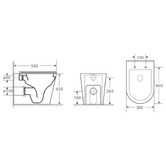 Nueva Bathware Kahikina Slim Seat Overheight Wall Faced Toilet Pan