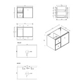 Nueva Bathware Wailani 750mm Matte White Wall Hung Single Vanity with Stone Countertop