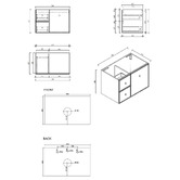 Nueva Bathware Palila 750mm Matte White Wall Hung Single Vanity with Stone Countertop