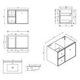 Nueva Bathware Nohoana 750mm Matte White Wall Hung Vanity &amp; Mirror Cabinet Package