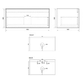 Nueva Bathware Olomana 900mm Walnut Woodmatt Wall Hung Single Vanity with Stone Countertop