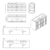 Nueva Bathware Lilinoe 1800mm Natural Oak Freestanding Double Vanity with Stone Countertop