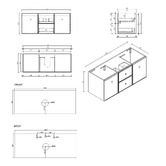 Nueva Bathware Palila 1200mm Matte White Wall Hung Single Vanity with Stone Countertop