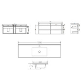 Nueva Bathware Laulea 1500mm Wall Hung Single Vanity with Ceramic Countertop