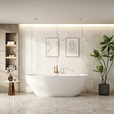 Nueva Bathware Pilato Acrylic Freestanding Bath with Bronze Wall Mixer Set