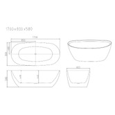 Nueva Bathware Pilato Acrylic Freestanding Bath with Bronze Wall Mixer Set
