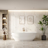 Nueva Bathware Lisbon Oval Acrylic Freestanding Bath with  Floor Mounted Mixer Package