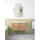 Nueva Bathware Salem Oval Acrylic Freestanding Bath with Brushed Gold Wall Mixer Set