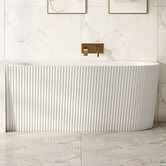 Nueva Bathware Salem Oval Acrylic Corner Bath with Bronze Wall Mixer Set