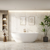 Nueva Bathware Bellevue Oval Acrylic Freestanding Bath with Spout &amp; Wall Mixer Package