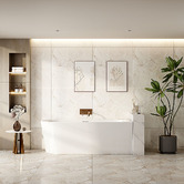 Nueva Bathware Costa Oval Acrylic Corner Bath with Spout &amp; Wall Mixer Package