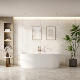 Nueva Bathware Vermont Oval Acrylic Freestanding Bath with Floor Mounted Mixer Package