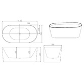 Nueva Bathware Vermont Oval Acrylic Freestanding Bath with Floor Mounted Mixer Package