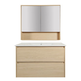 Nueva Bathware Laulea 900mm Wall Hung Vanity &amp; Mirror Cabinet Package