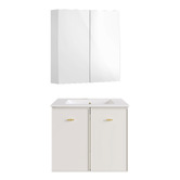 Nueva Bathware Nohoana 600mm Matte White Wall Hung Vanity &amp; Mirror Cabinet Package