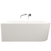Nueva Bathware Salem Matte White Oval Acrylic Corner Bath &amp; Wall Mixer Set