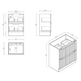 Nueva Bathware Colette 600mm Freestanding Vanity with Stone Countertop