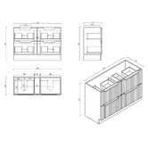 Nueva Bathware Colette 1200mm Freestanding Vanity with Stone Countertop