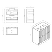 Nueva Bathware Colette 750mm Freestanding Vanity with Stone Countertop
