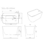 Nueva Bathware Cambridge Acrylic Corner Bath with Overflow