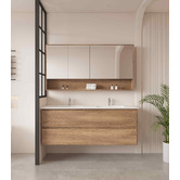 Nueva Bathware Horizon 1500mm Light Oak Wall Hung Double Vanity