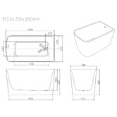 Nueva Bathware Cambridge Acrylic Corner Bath with Overflow