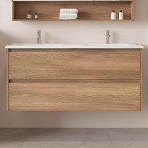 Nueva Bathware Horizon 1200mm Light Oak Wall Hung Double Vanity