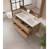 Nueva Bathware Horizon 1200mm Light Oak Wall Hung Double Vanity