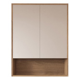 Nueva Bathware Horizon 600mm Light Oak Mirrored Shaving Cabinet with Open Shelf
