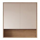 Nueva Bathware Horizon 750mm Light Oak Mirrored Shaving Cabinet with Open Shelf