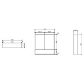 Nueva Bathware Horizon 750mm Light Oak Mirrored Shaving Cabinet with Open Shelf