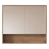Nueva Bathware Horizon 900mm Light Oak Mirrored Shaving Cabinet with Open Shelf