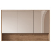 Nueva Bathware Horizon 1200mm Light Oak Mirrored Shaving Cabinet with Open Shelf