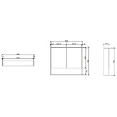 Nueva Bathware Horizon 900mm Light Oak Mirrored Shaving Cabinet with Open Shelf