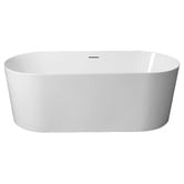 Nueva Bathware Amalfi 1190mm Gloss White Acrylic Freestanding Bath with Overflow