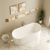 Nueva Bathware Amalfi 1190mm Gloss White Acrylic Freestanding Bath with Overflow