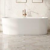 Nueva Bathware Amalfi 1190mm Gloss White Acrylic Freestanding Bath with Overflow