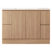 Nueva Bathware Byron 1200mm Light Oak Freestanding Vanity with Removable Kickboard