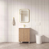 Nueva Bathware Byron 600mm Light Oak Freestanding Vanity with Removable Kickboard