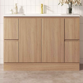 Nueva Bathware Byron 1200mm Light Oak Freestanding Vanity with Removable Kickboard