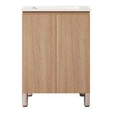 Nueva Bathware Byron 600mm Light Oak Freestanding Vanity with Removable Kickboard