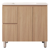 Nueva Bathware Byron 900mm Light Oak Freestanding Vanity with Removable Kickboard