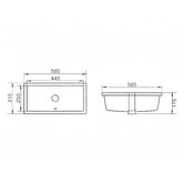Nueva Bathware Novo 505mm Gloss White Rectangular Undermount Basin