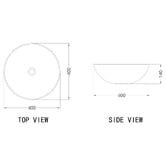 Nueva Bathware Sorrento 400mm Speckled White Above Counter Basin